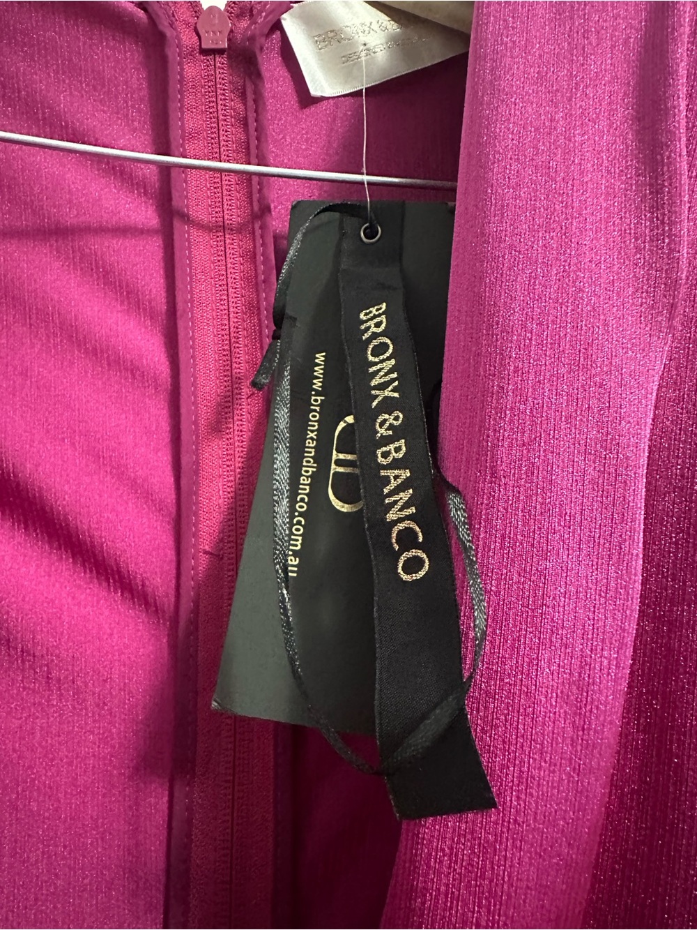 Bronx and Banco Magenta Wrap Maxi Dress with High Slit - Picture 9 of 16